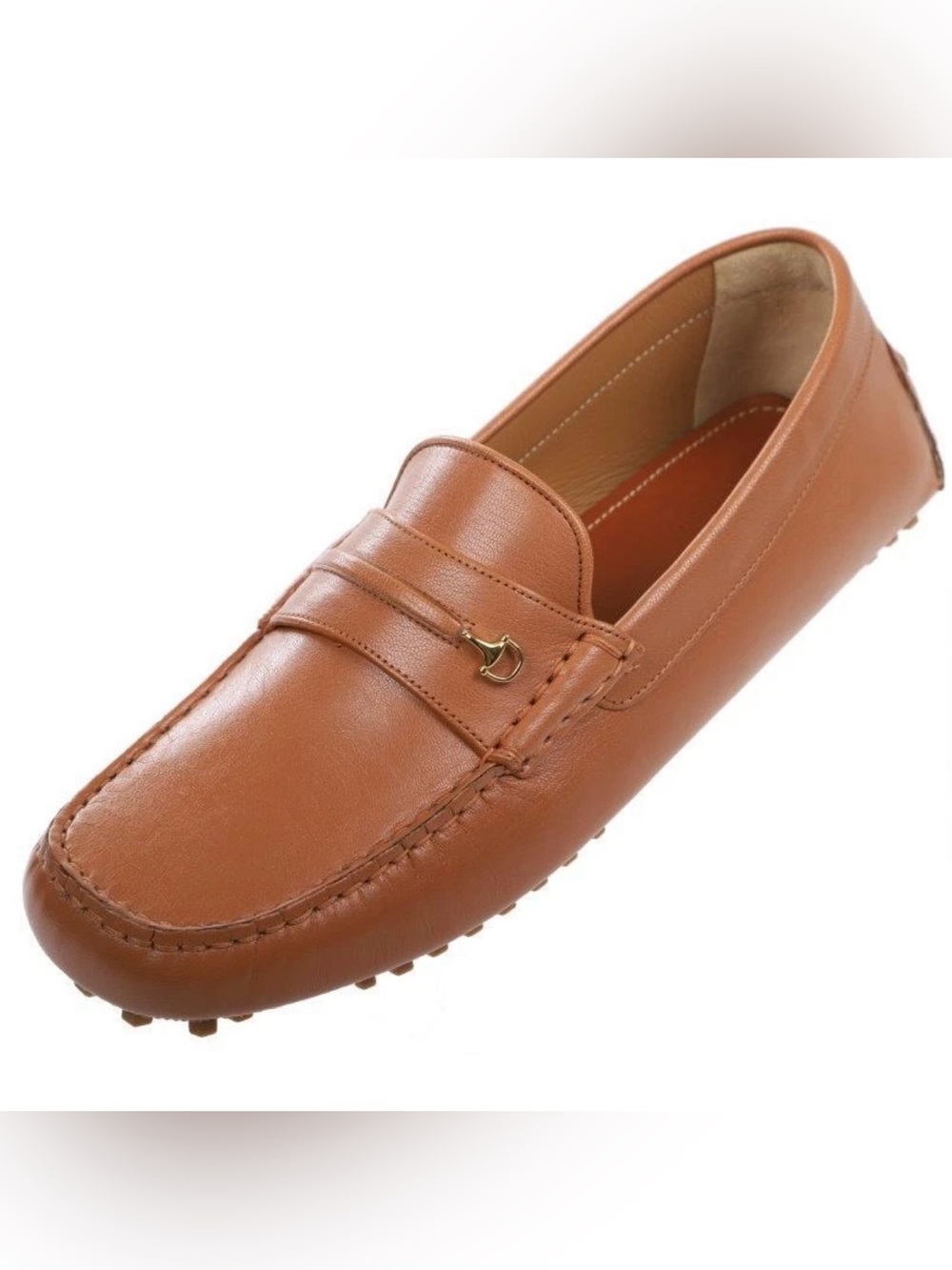 NEW GUCCI MEN CAMEL LEATHER HORSEBIT DETAIL MOCCASIN LOAFER SHOES 8/ US 8.5